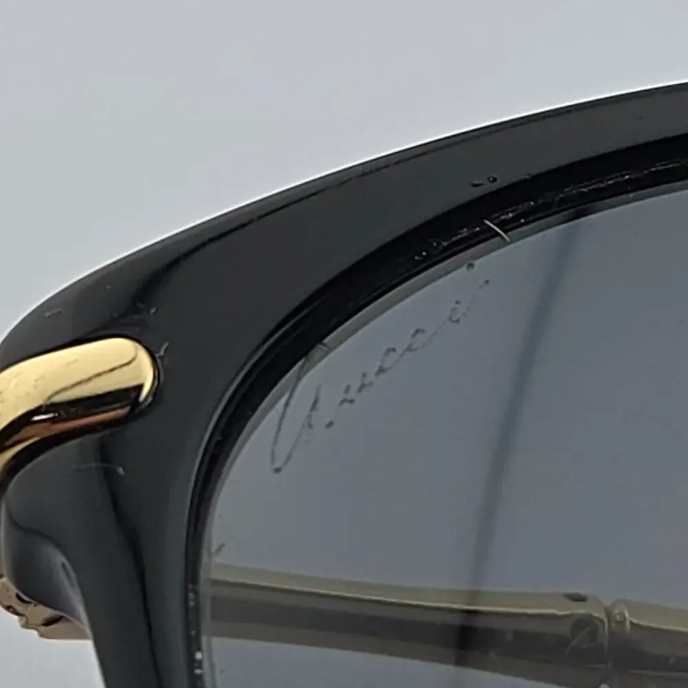 Vintage Gucci Black Cat Eye Frame Bamboo Temple Sunglasses